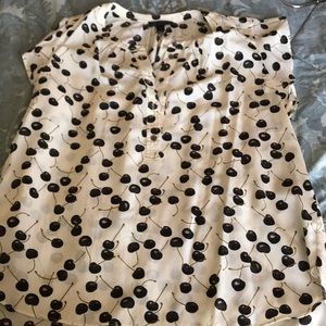 Jcrew 100% silk cherry print top.